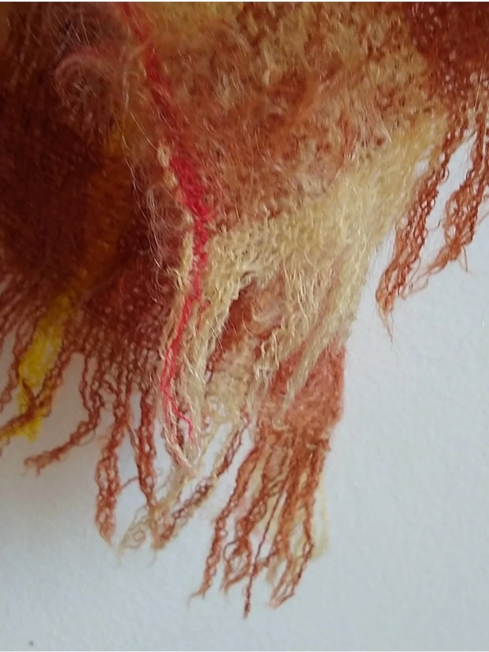 Vintage Mohair Plaid Hand-loomed in Scotland<Rust, Mustard & Cream Throw Blanket
